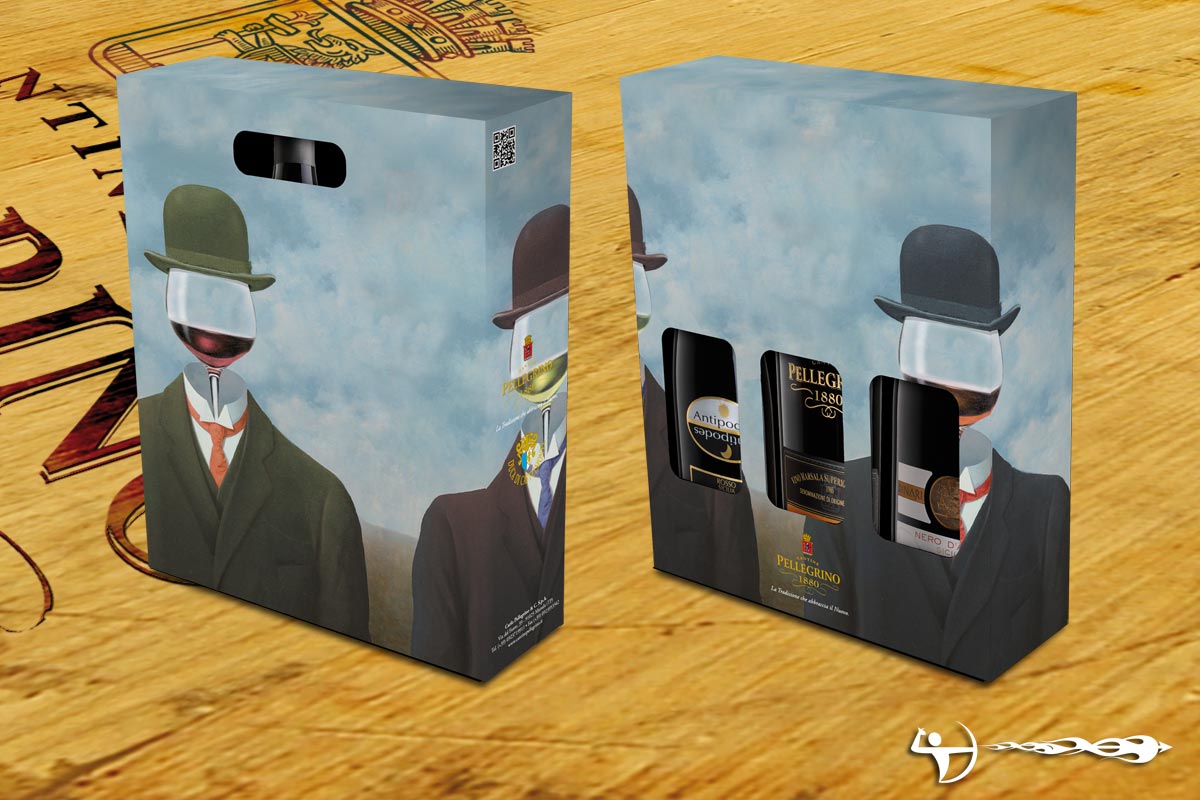 Cantine Pellegrino: Packaging, soggetto Magritte